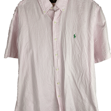 Chemise Ralph Lauren manches courtes rose rayures