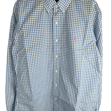 Chemise Ralph Lauren manches longues carreaux bleue